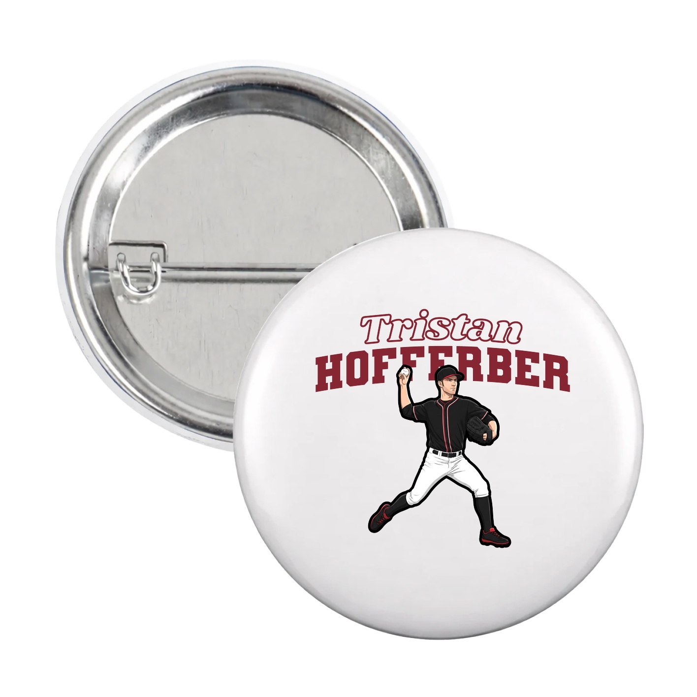 Game Day Button — Name Arch in White
