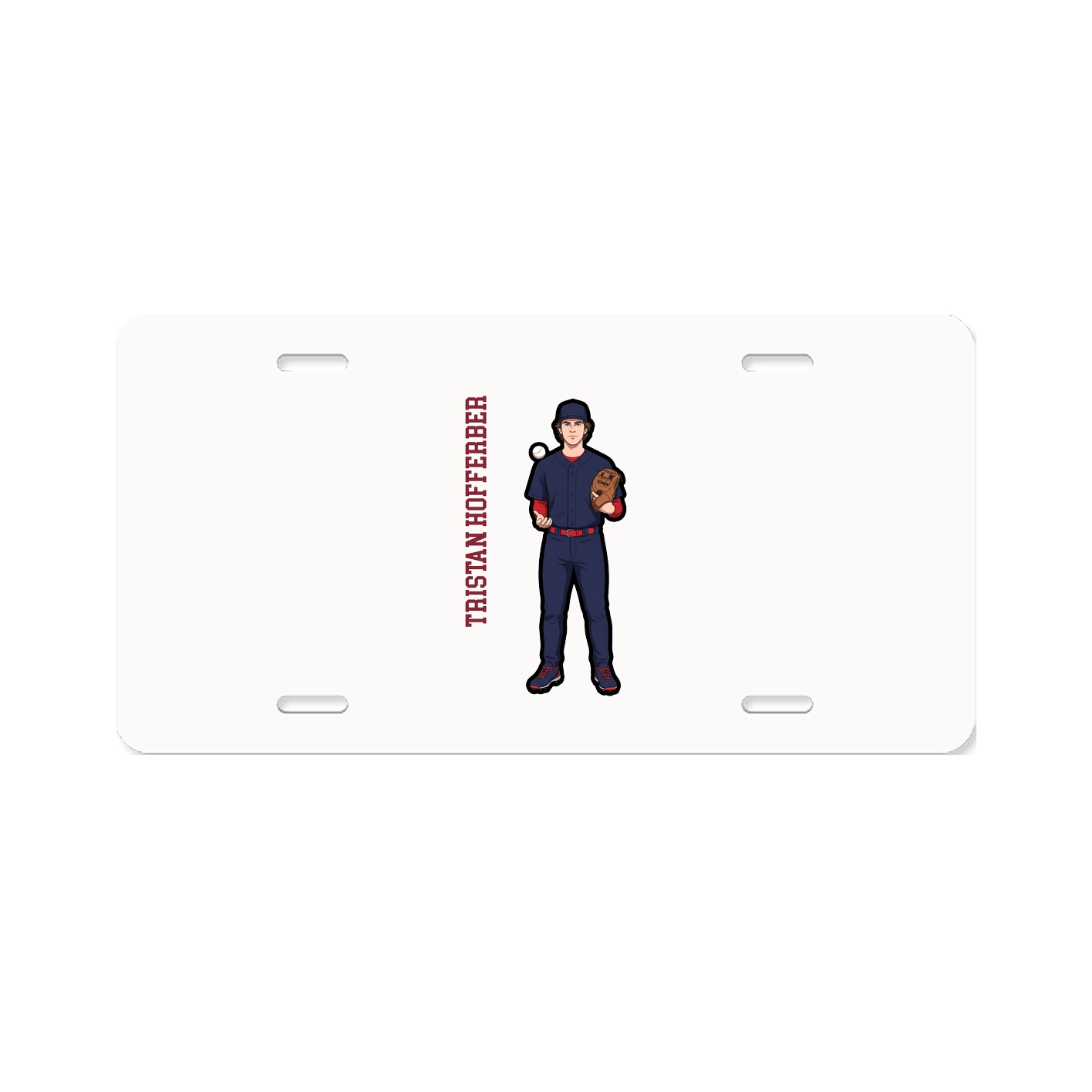 License Plate — Name Vertical in Classic