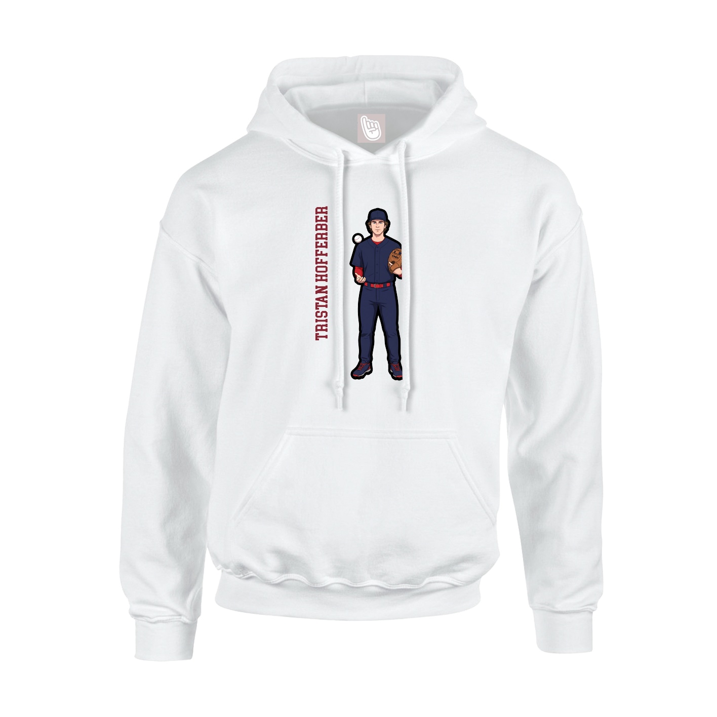 Hoodie — Name Vertical in White