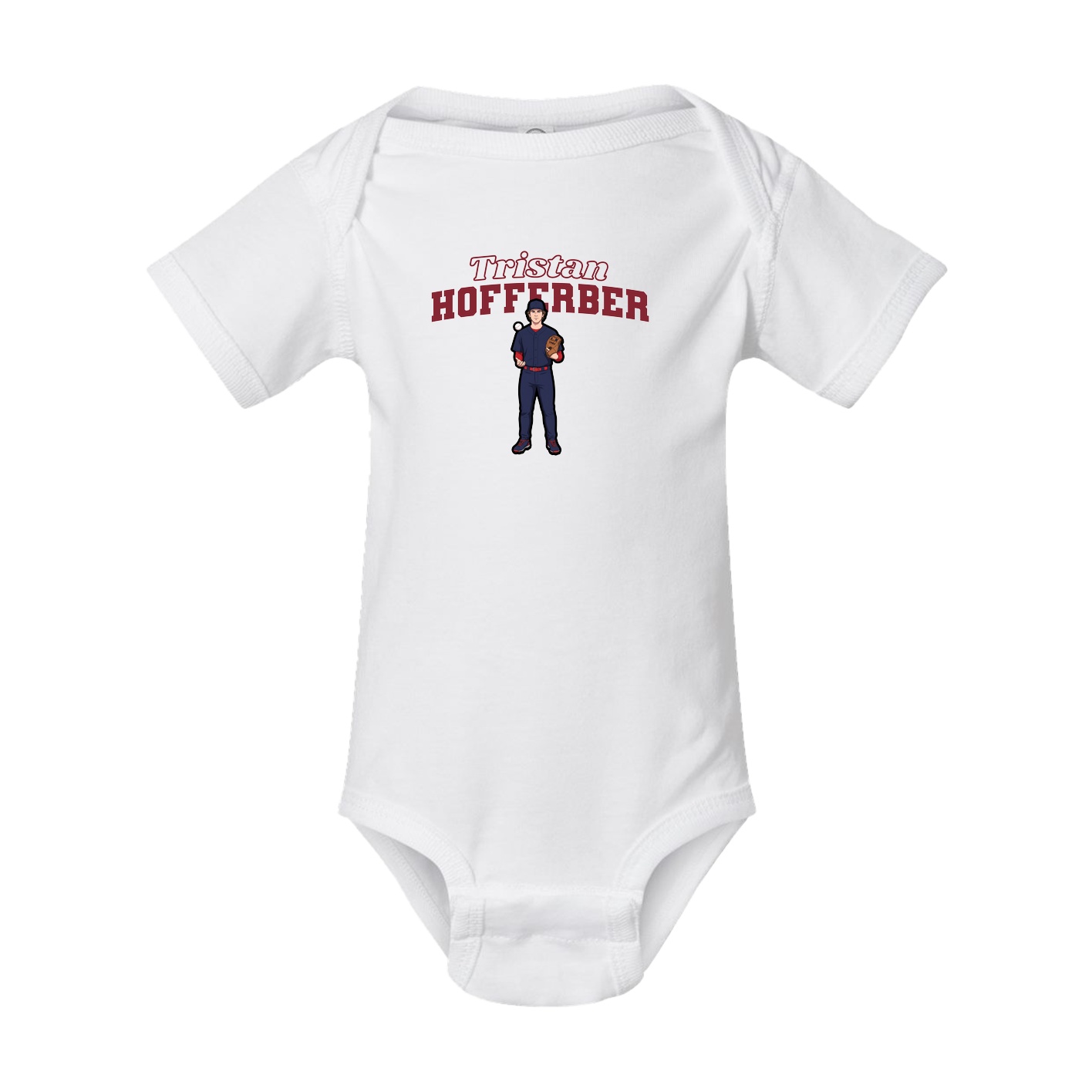 Baby Onesie — Name Arch in White