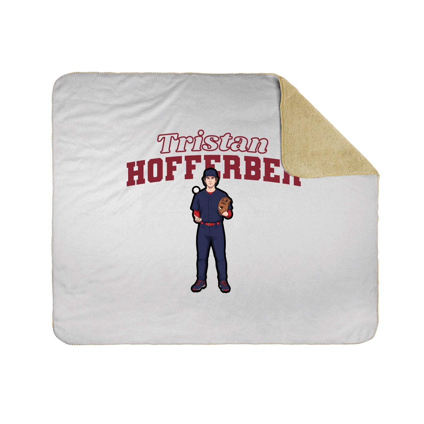 Throw Blanket — Name Arch in White
