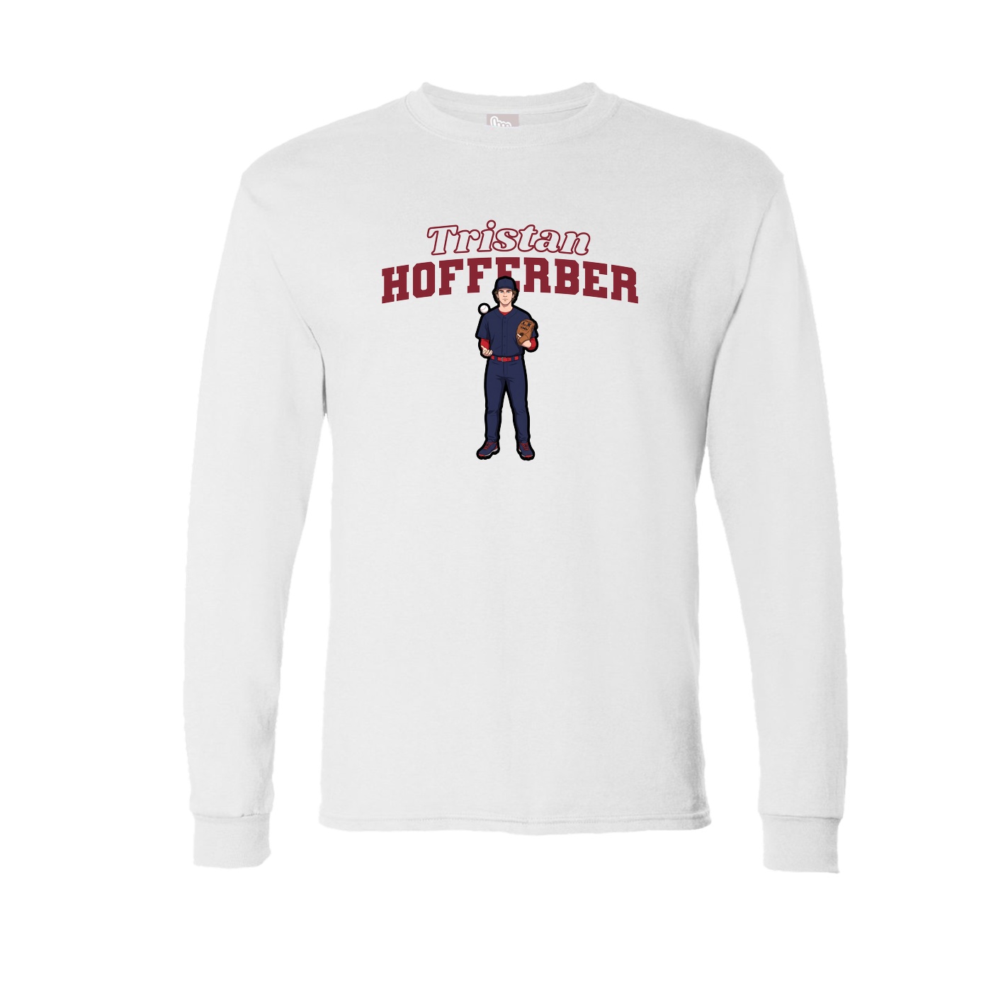 Long Sleeve Tee — Name Arch in White
