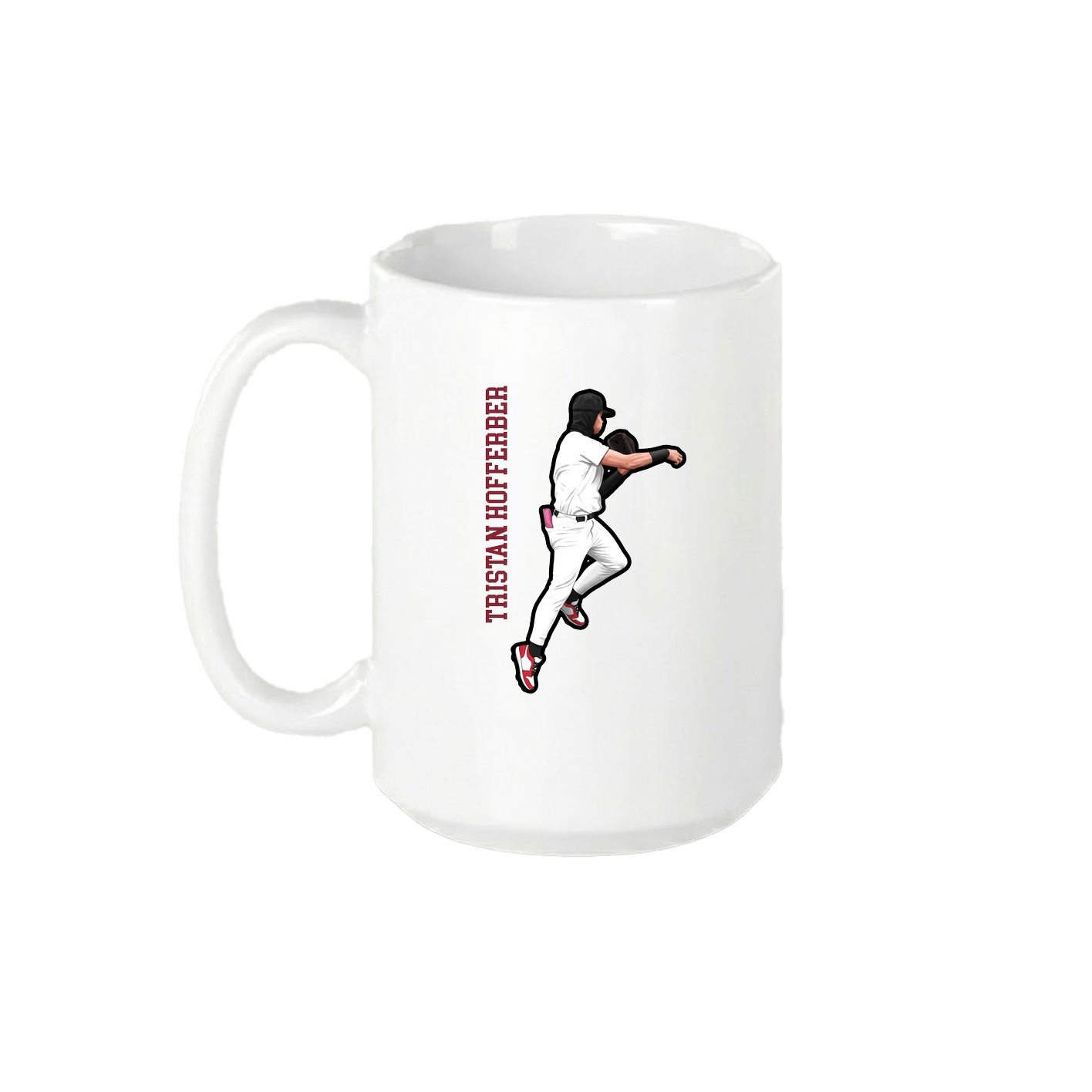 15oz Coffee Mug — Name Vertical in White