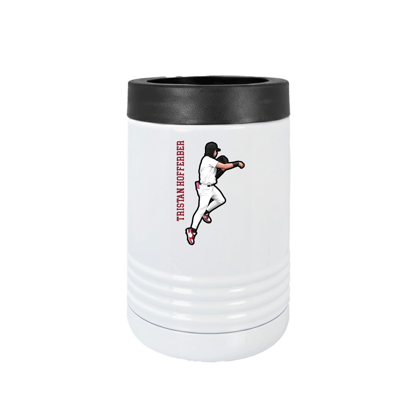 Beverage Holder — Name Vertical in White