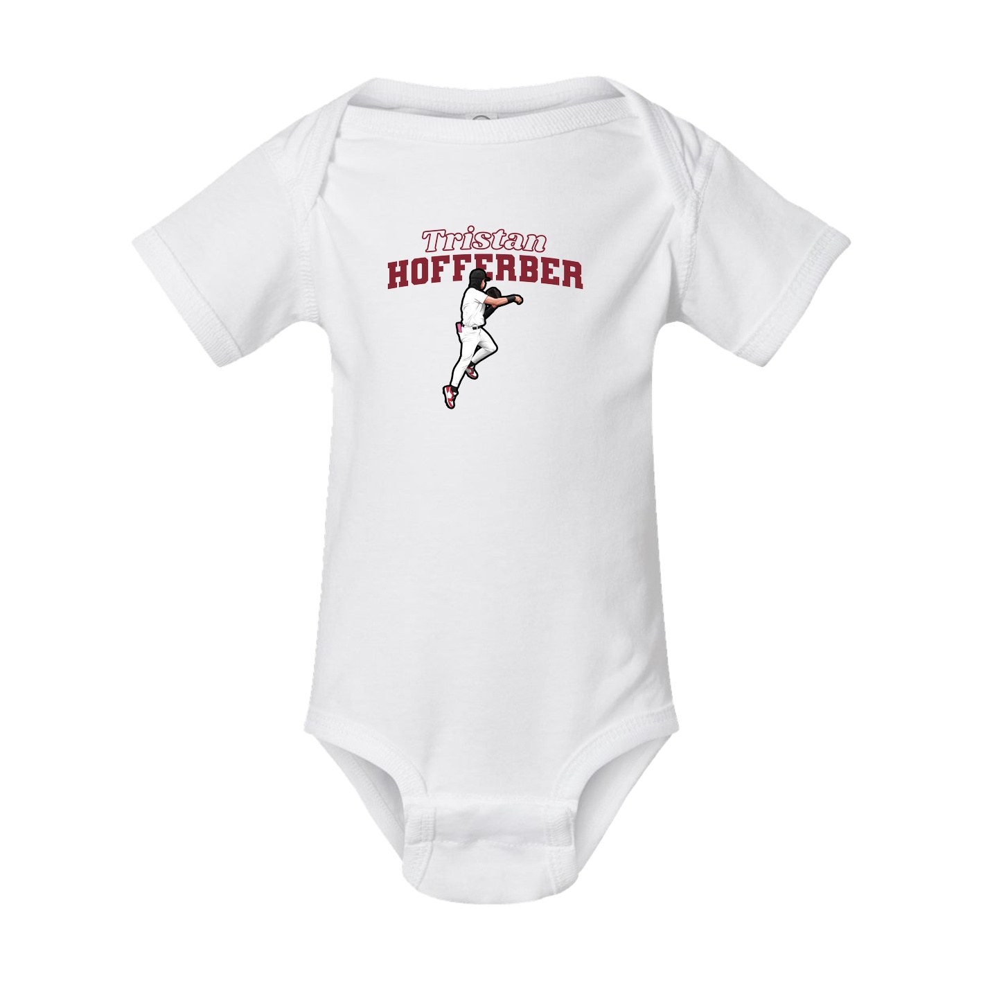 Baby Onesie — Name Arch in White