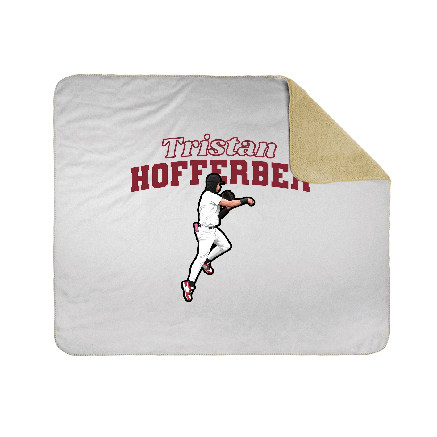 Throw Blanket — Name Arch in White