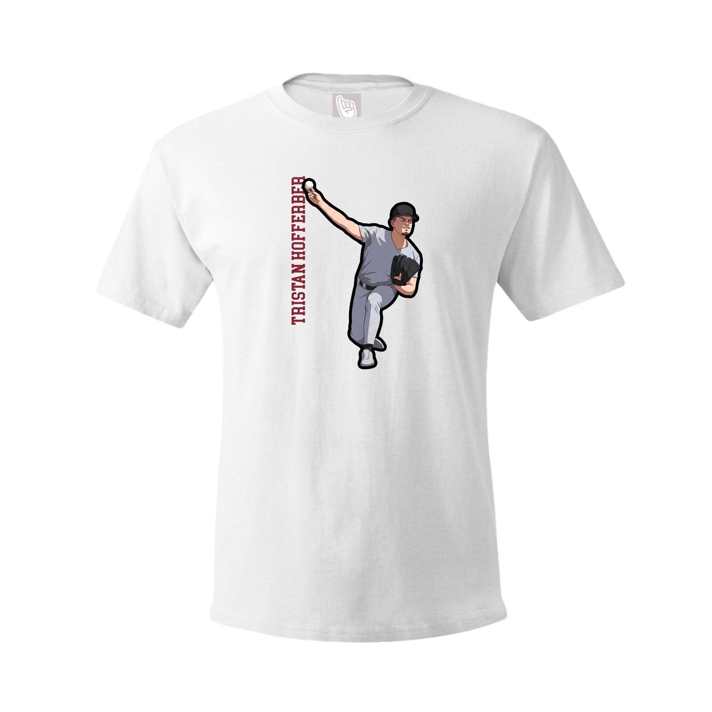 Youth Tee — Name Vertical in White
