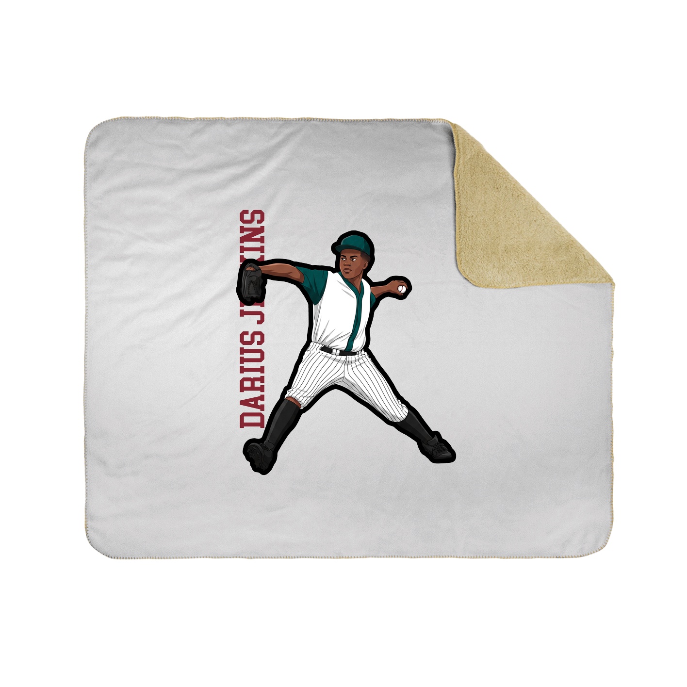 Throw Blanket — Name Vertical in White