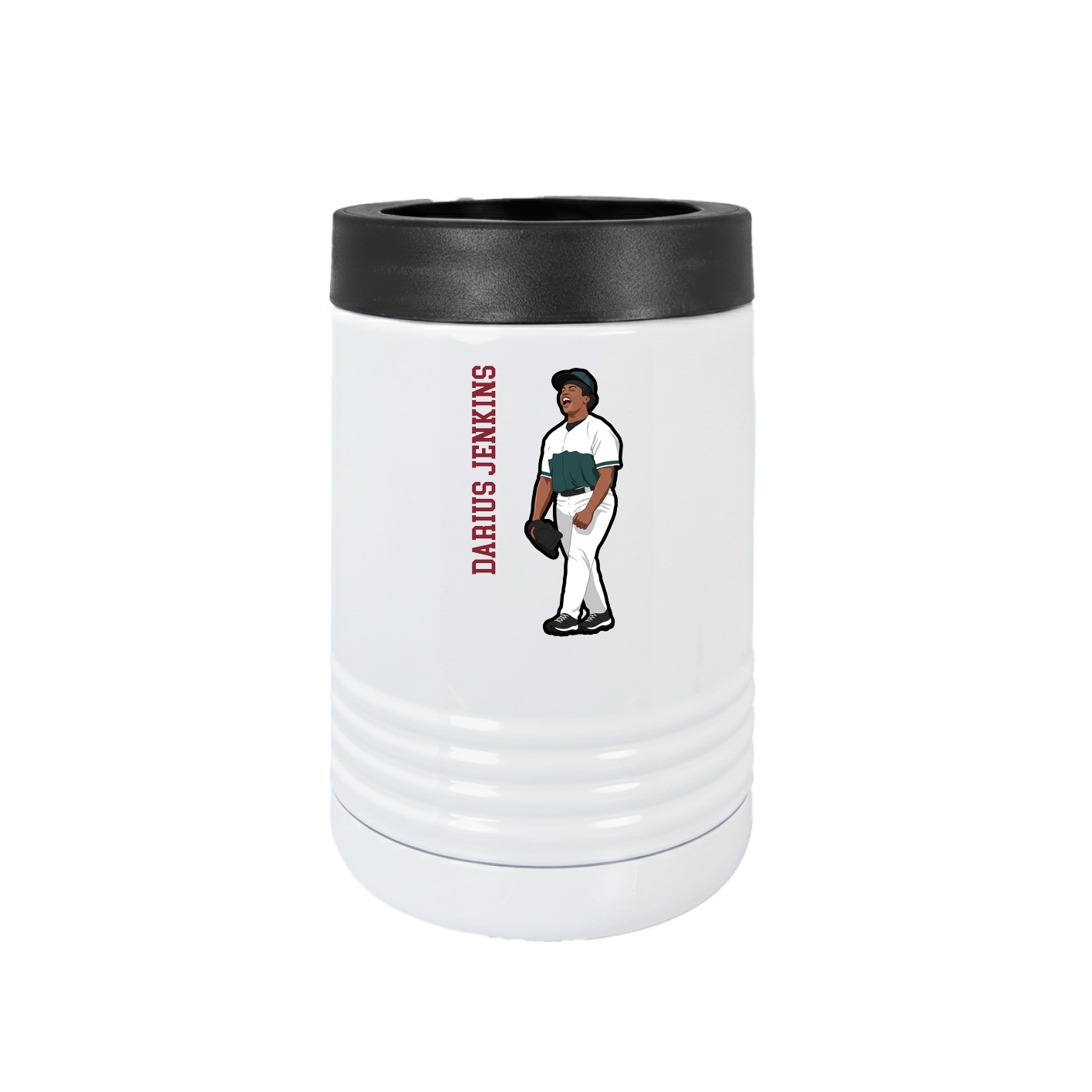 Beverage Holder — Name Vertical in White