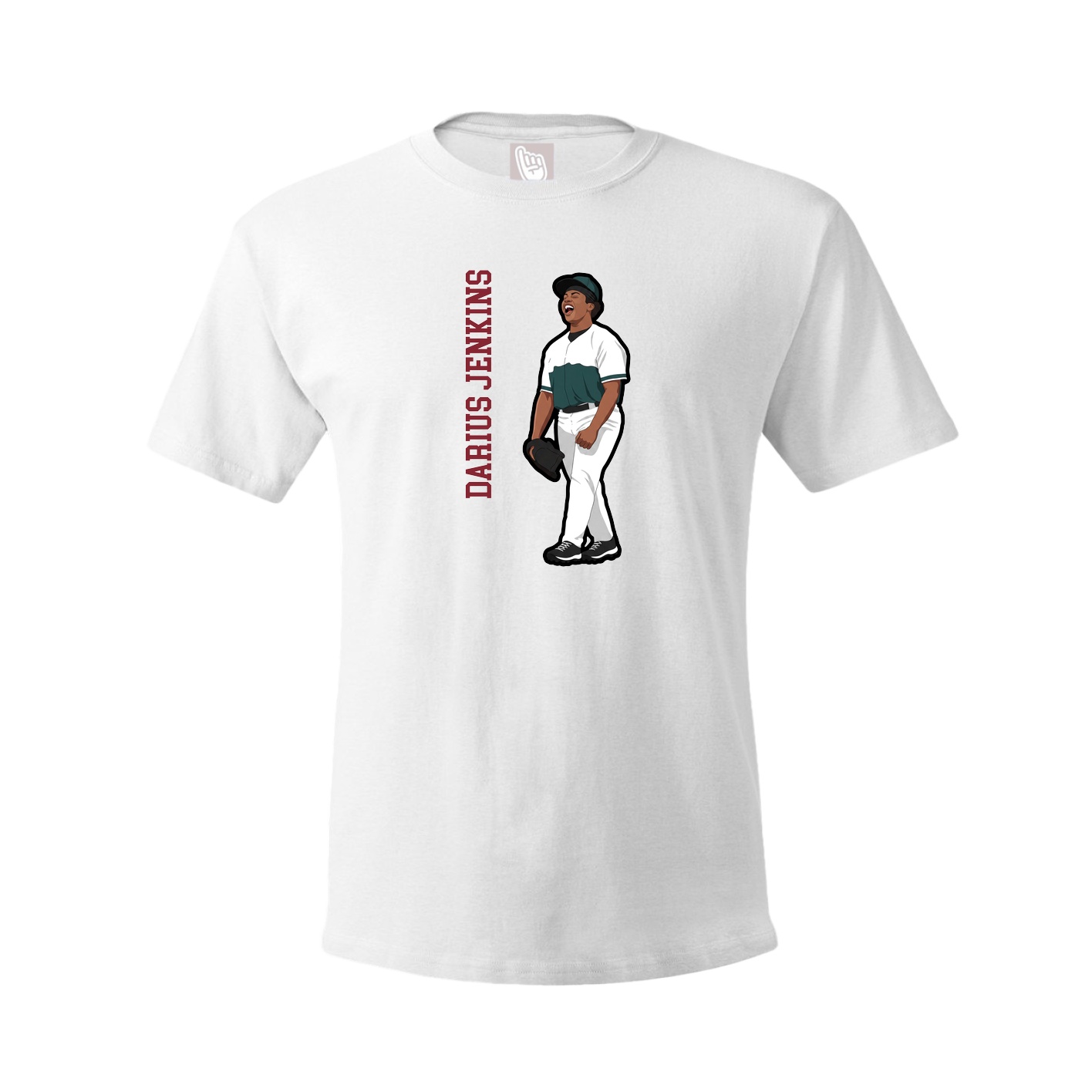 Youth Tee — Name Vertical in White