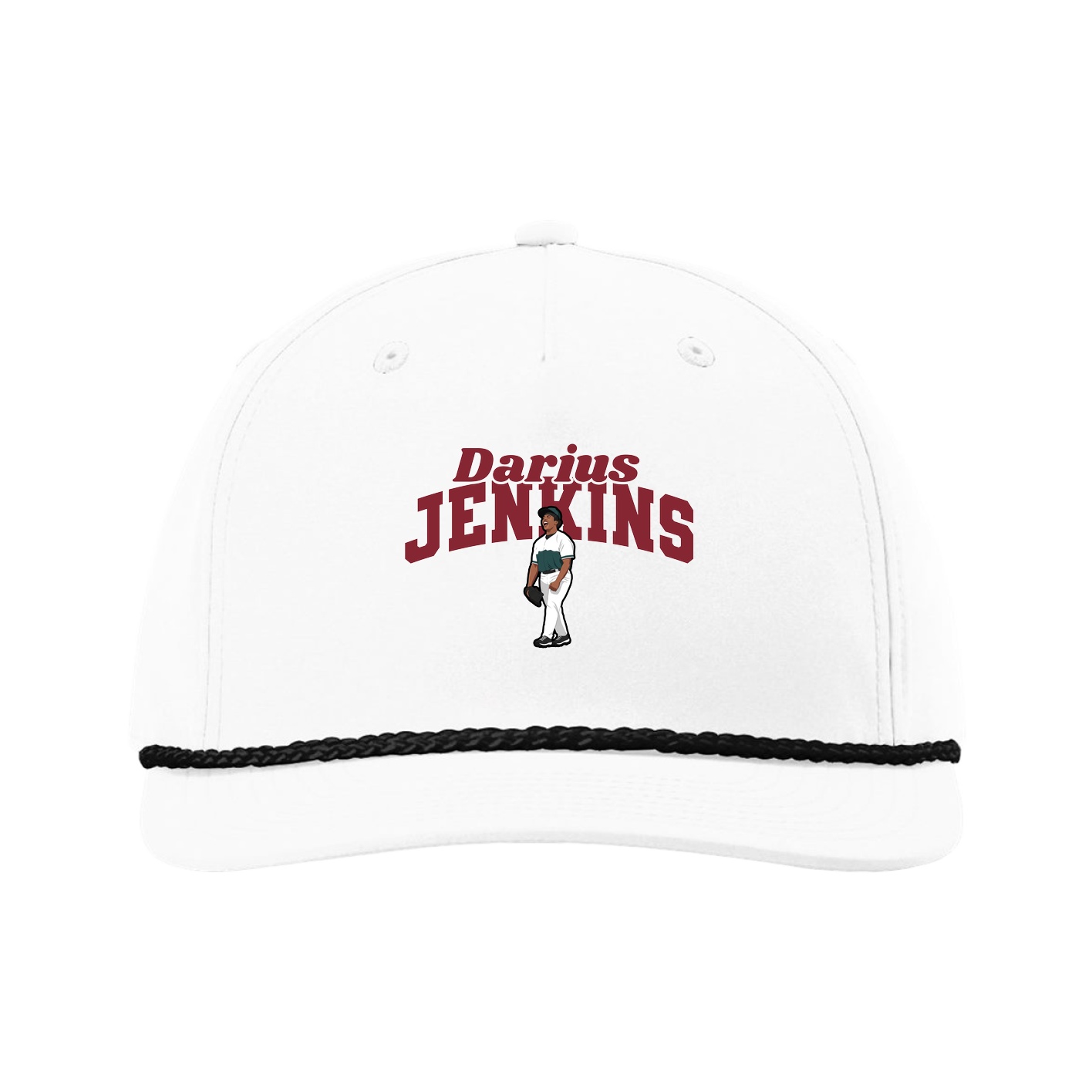 Five-Panel Classic Rope Cap — Signature Arch in White