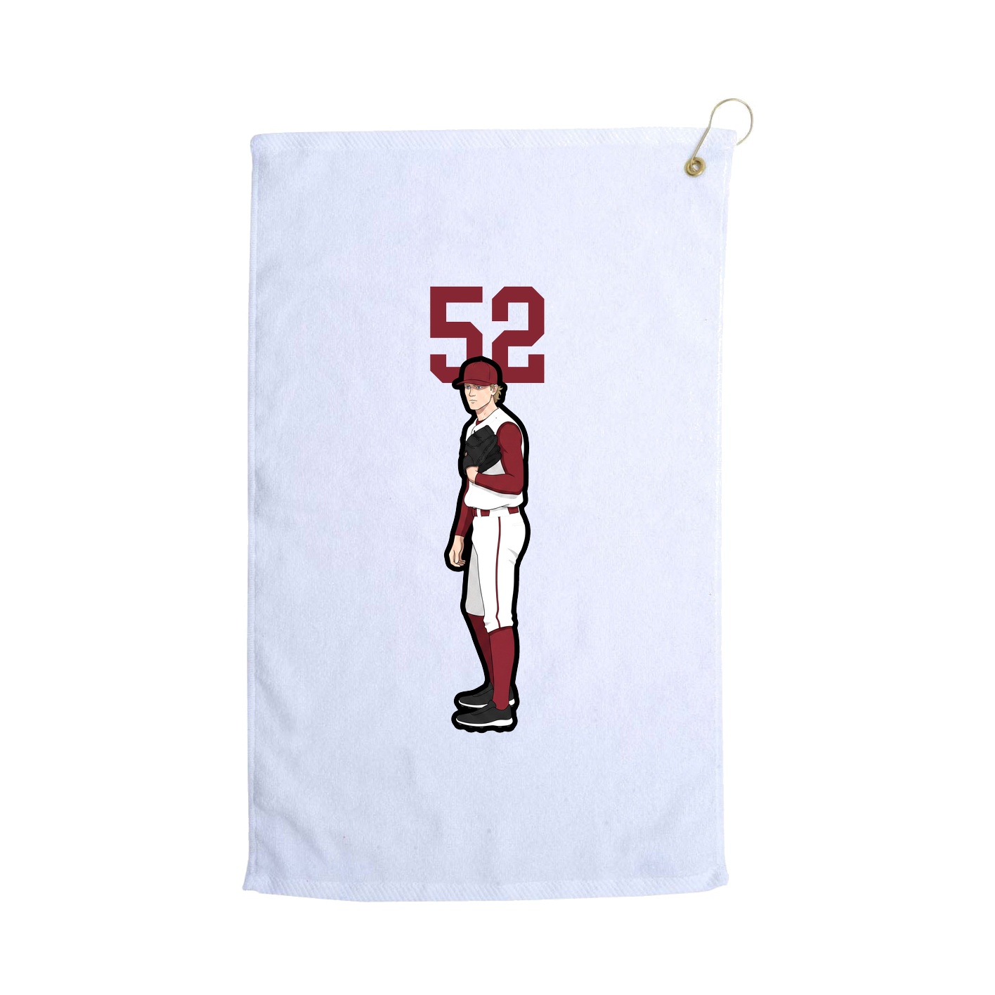 Golf Towel — Number Top in White