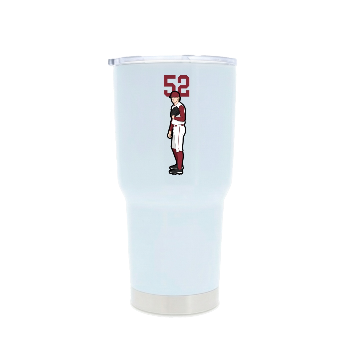 30oz Stainless Steel Tumbler — Number Top in White