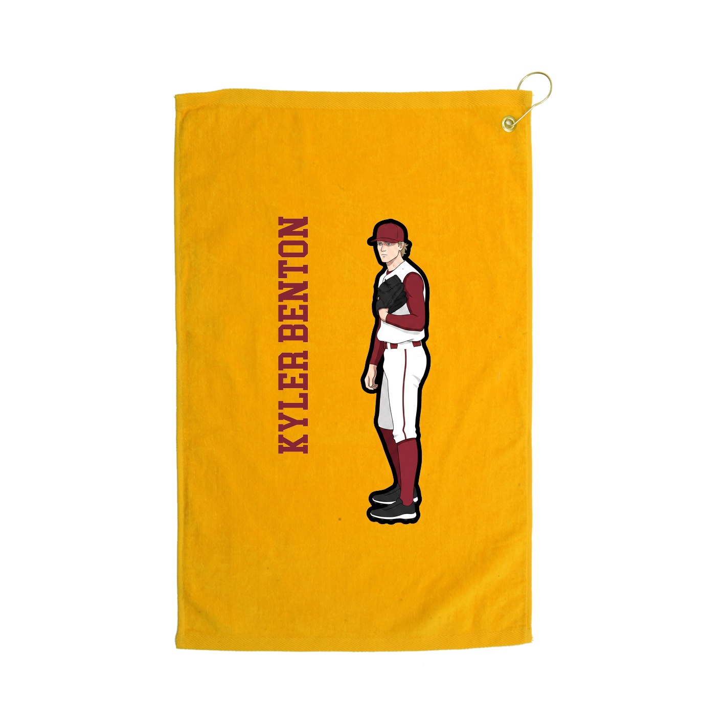 Golf Towel — Name Vertical in Gold