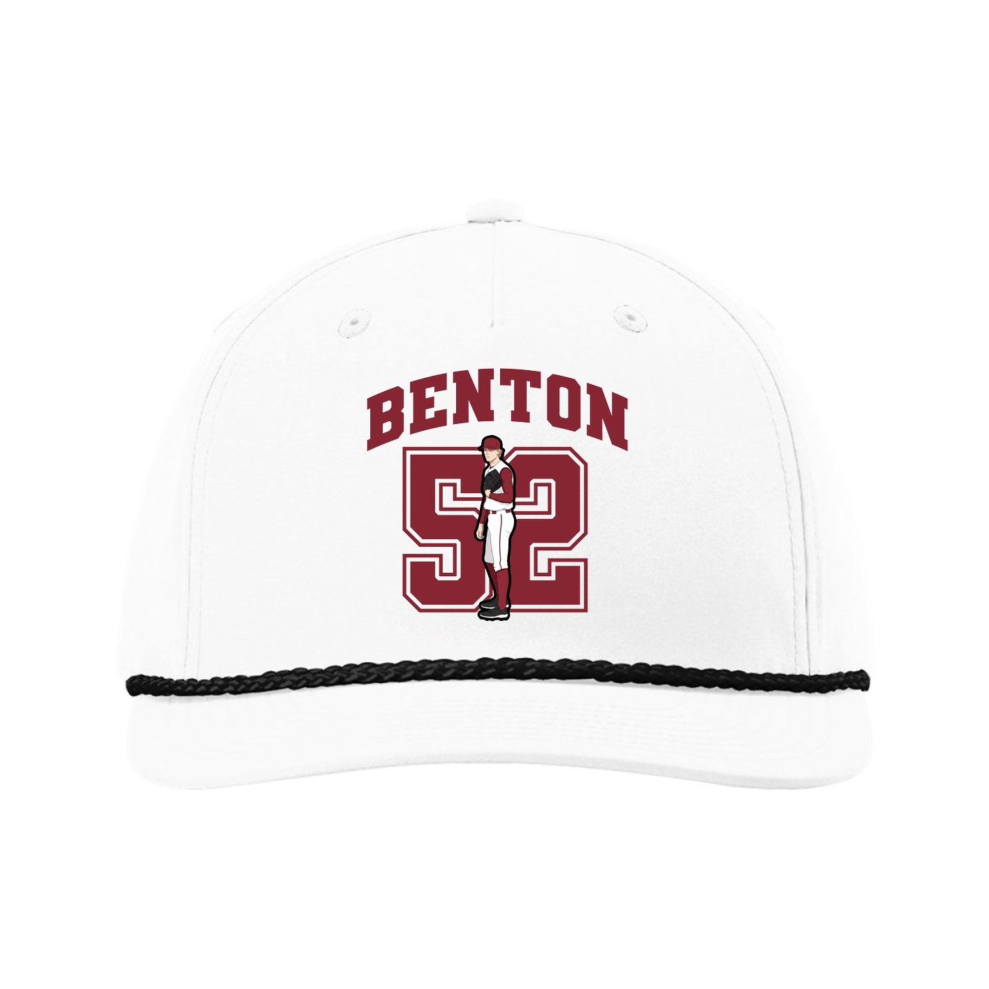 Five-Panel Classic Rope Cap — Number in White