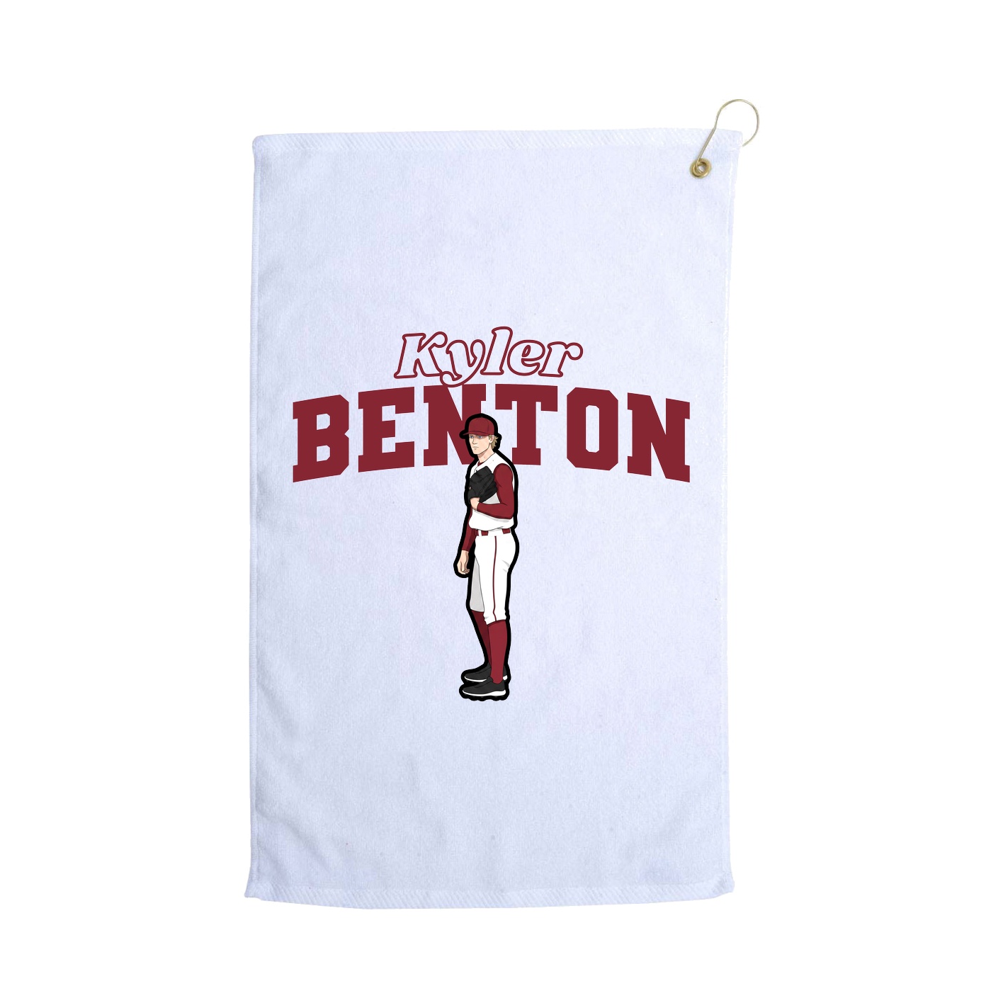 Golf Towel — Name Arch in White