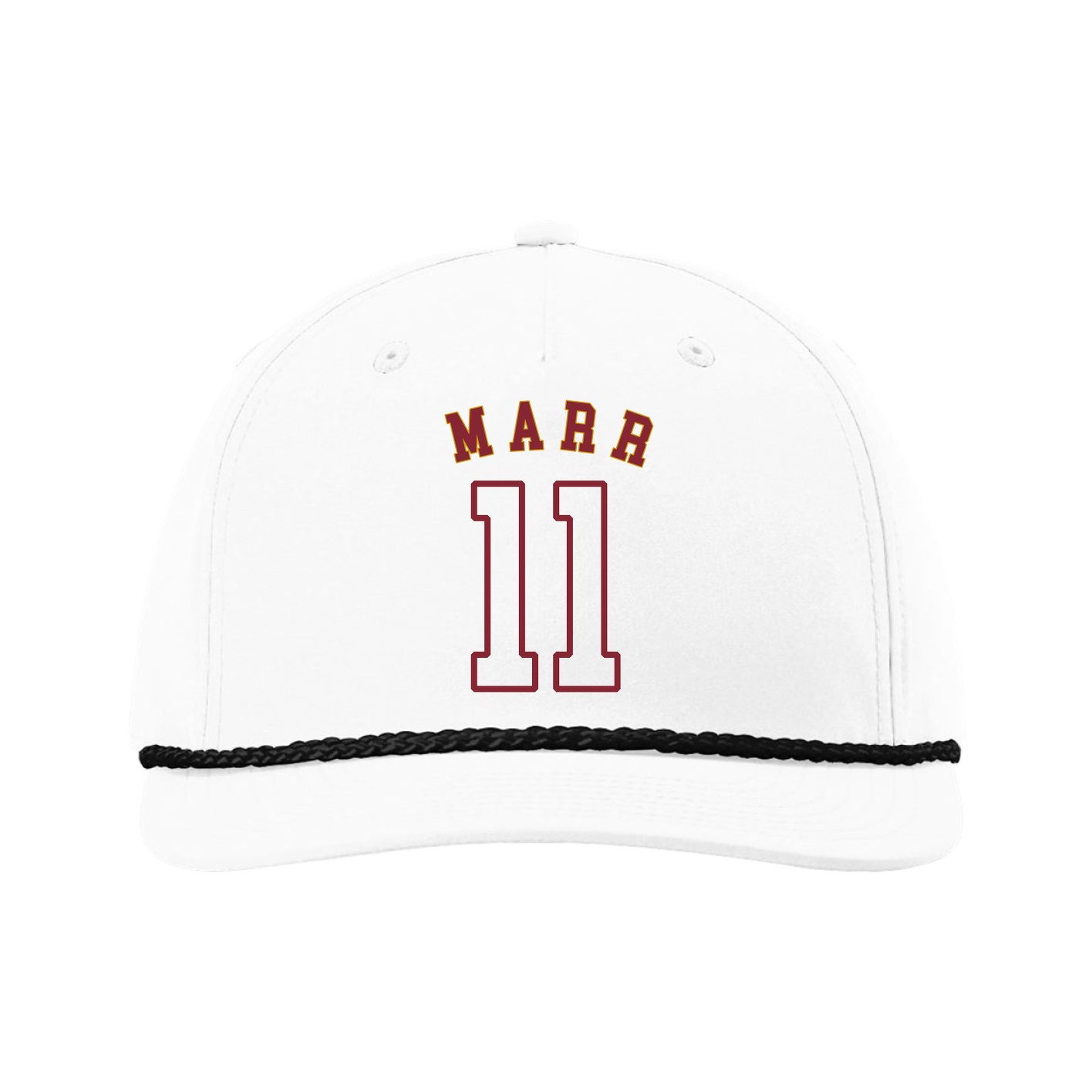 Five-Panel Classic Rope Cap — Shirsey Arch in White