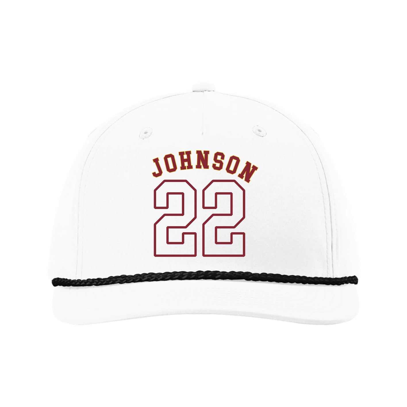 Five-Panel Classic Rope Cap — Shirsey Arch in White