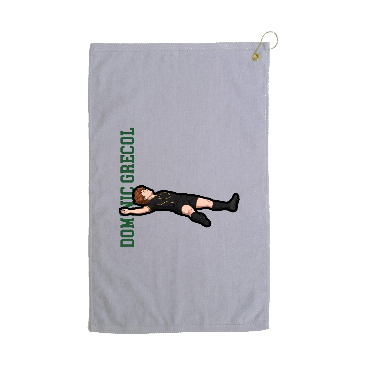 Golf Towel — Name Vertical in Grey