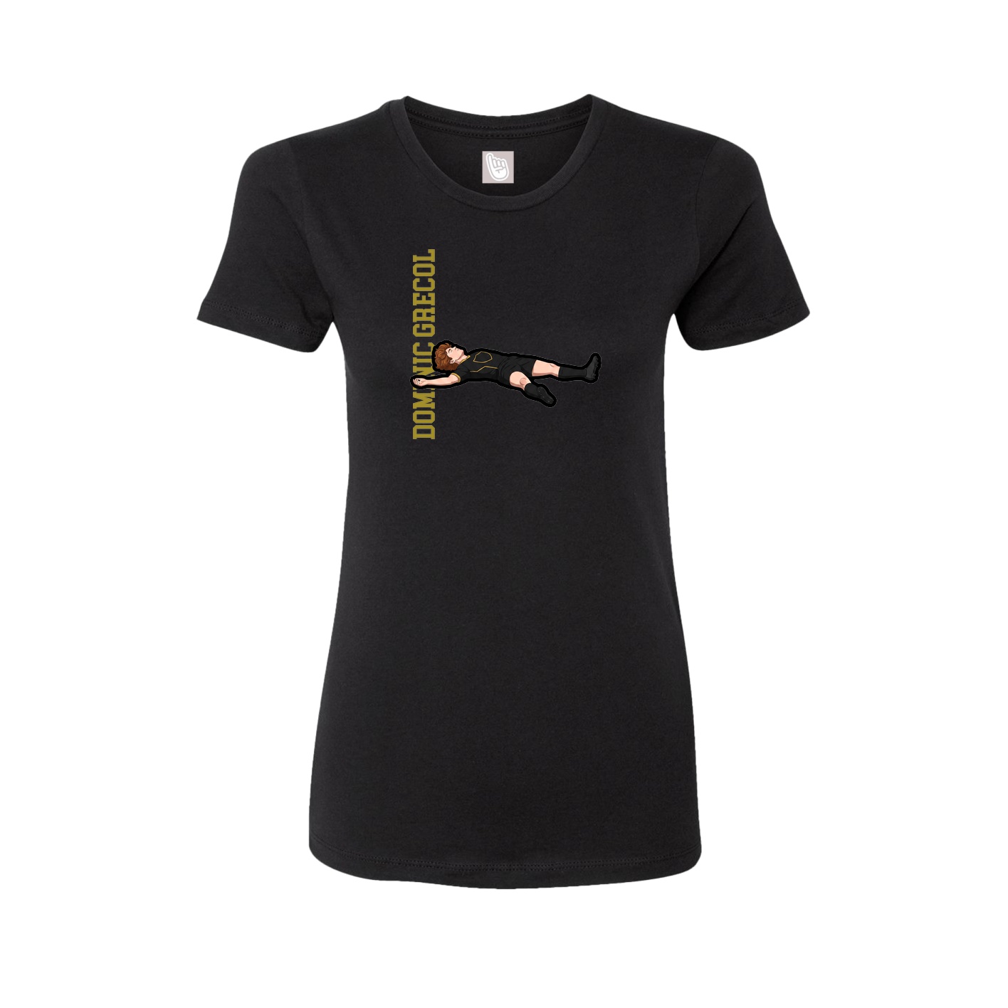 Fitted Women's Tee — Name Vertical in Black