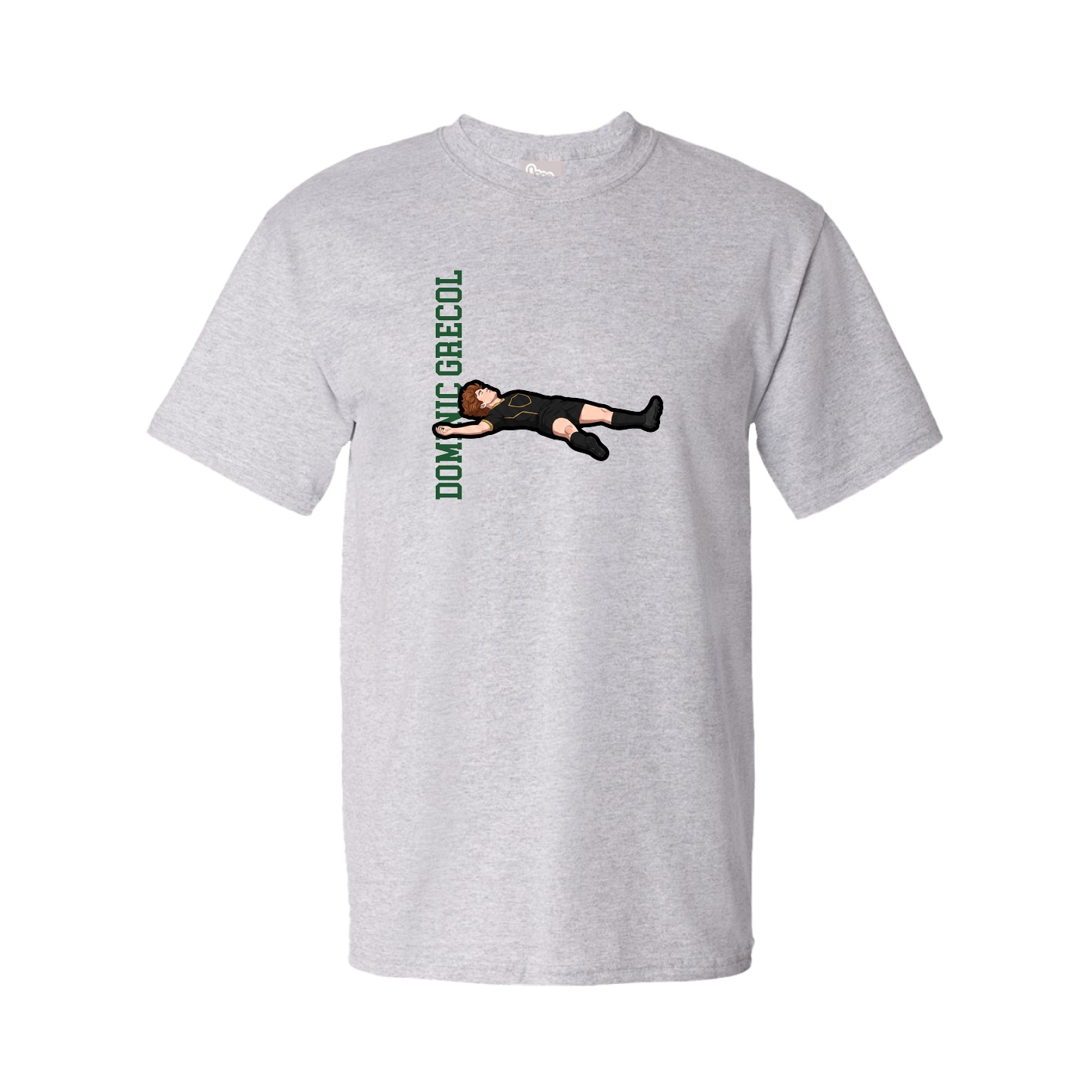 Youth Tee — Name Vertical in Grey