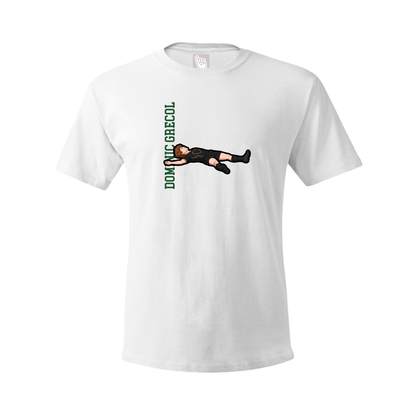 Youth Tee — Name Vertical in White