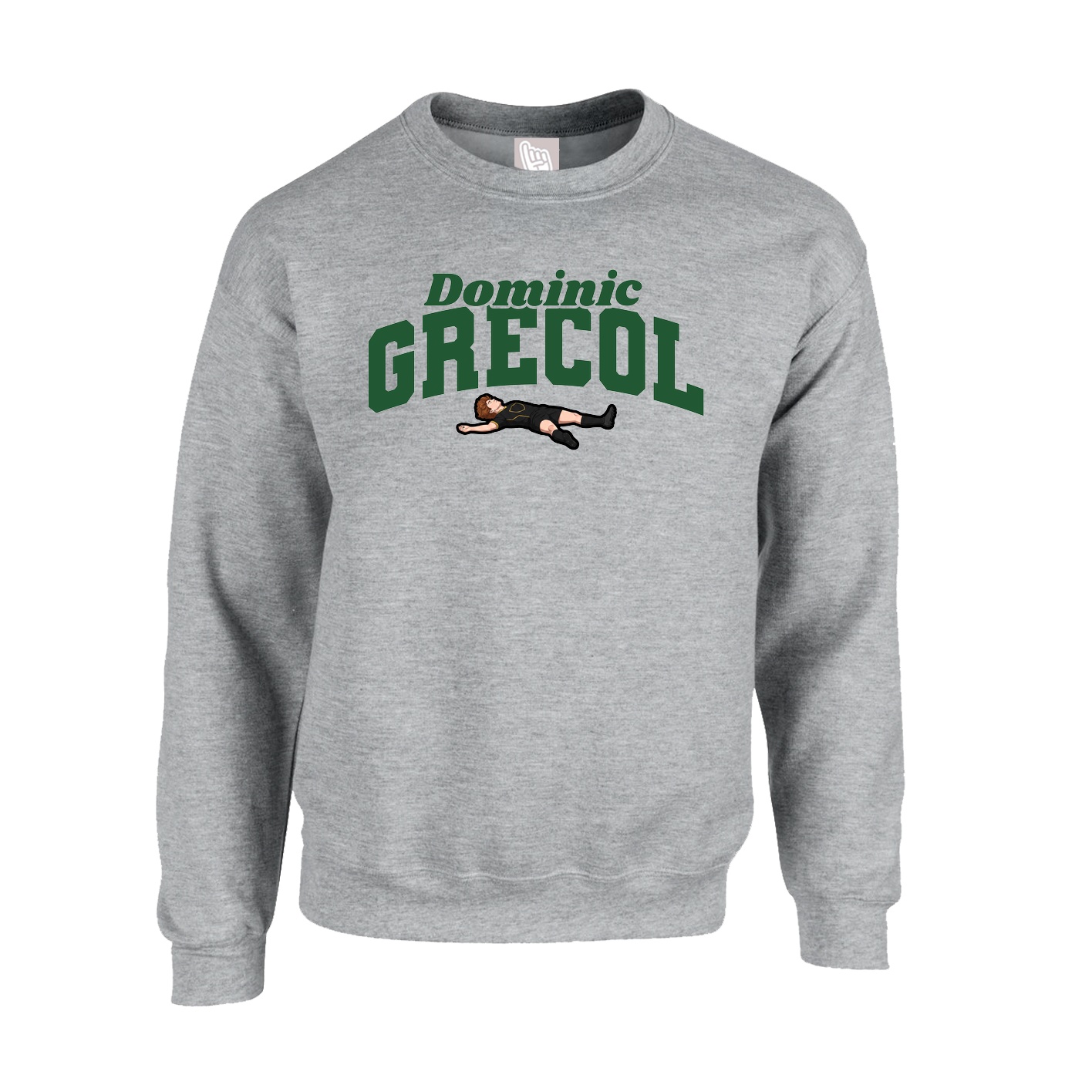 Fleece Crew — Signature Arch in Grey