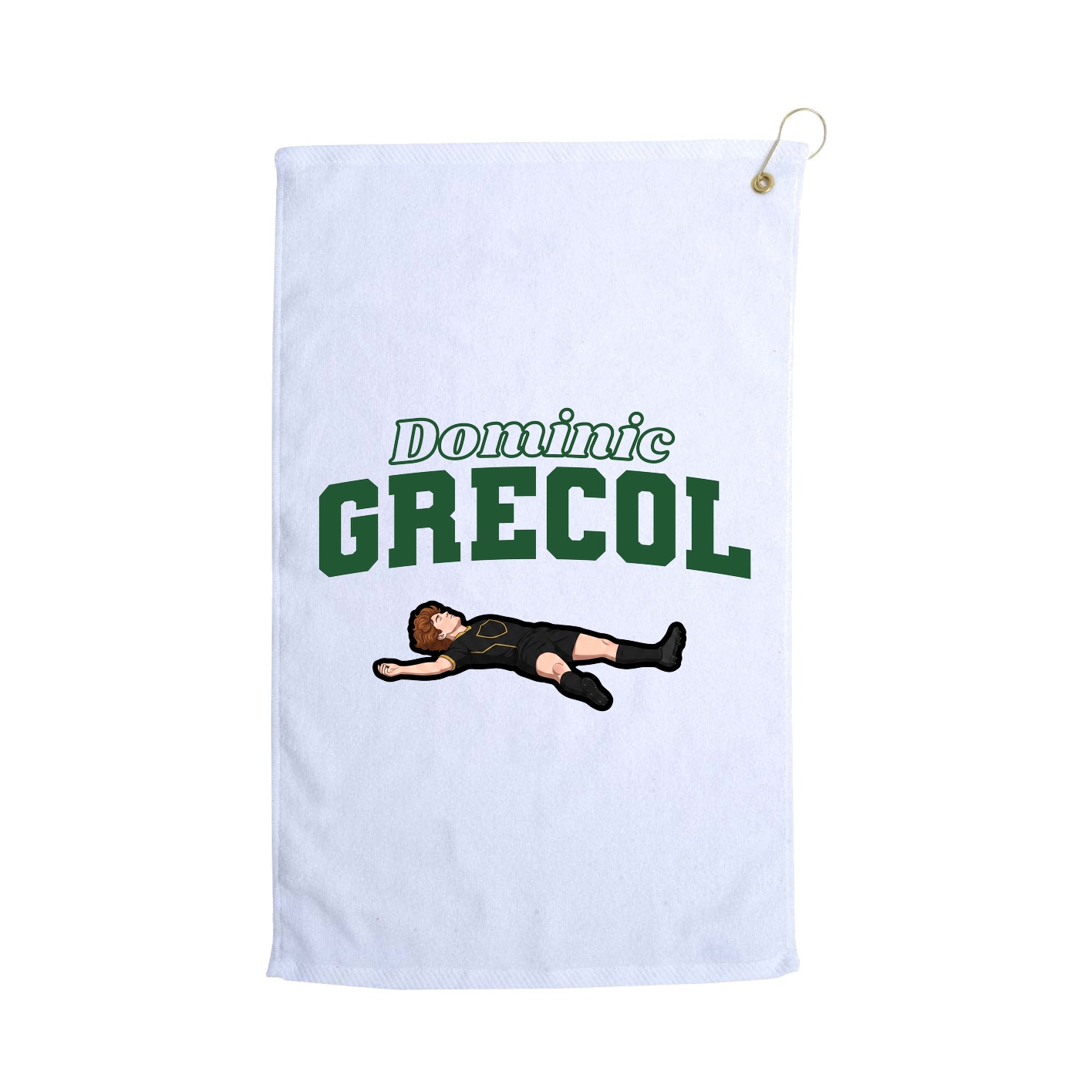 Golf Towel — Name Arch in White
