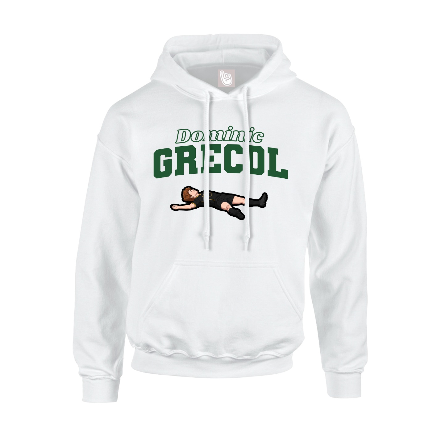 Youth Hoodie — Name Arch in White