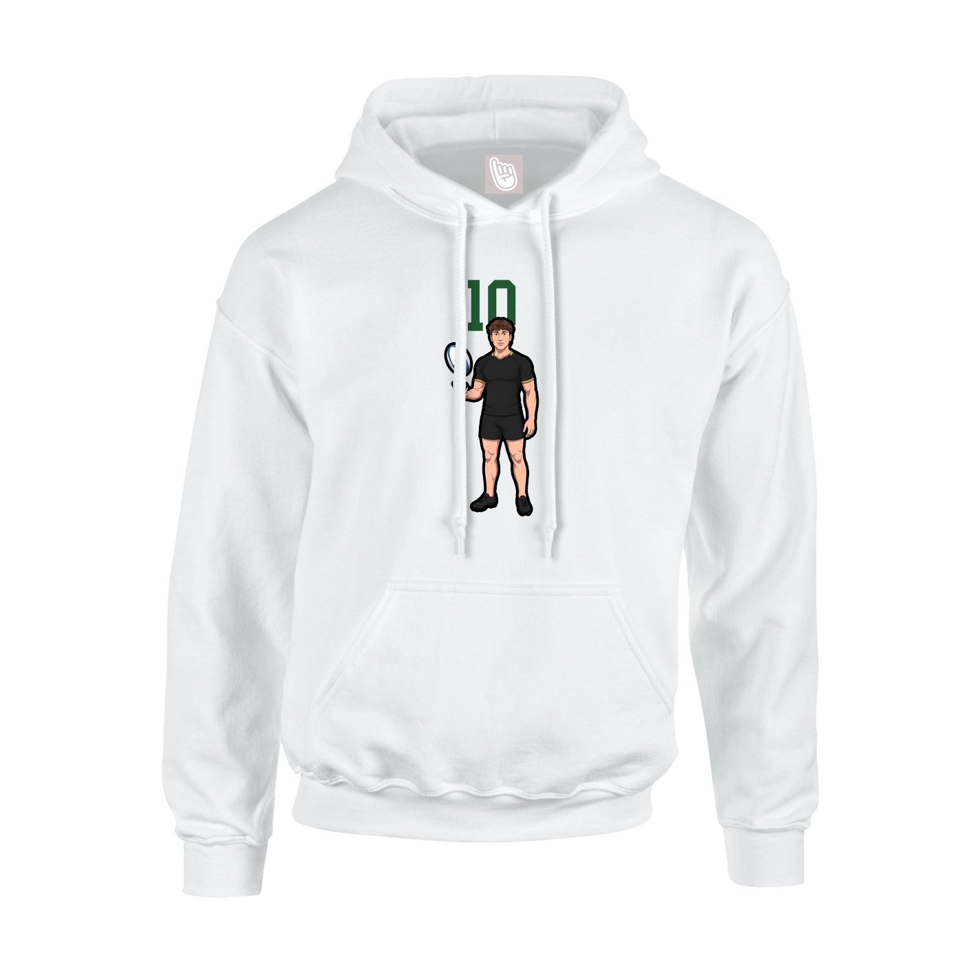 Youth Hoodie — Number Top in White