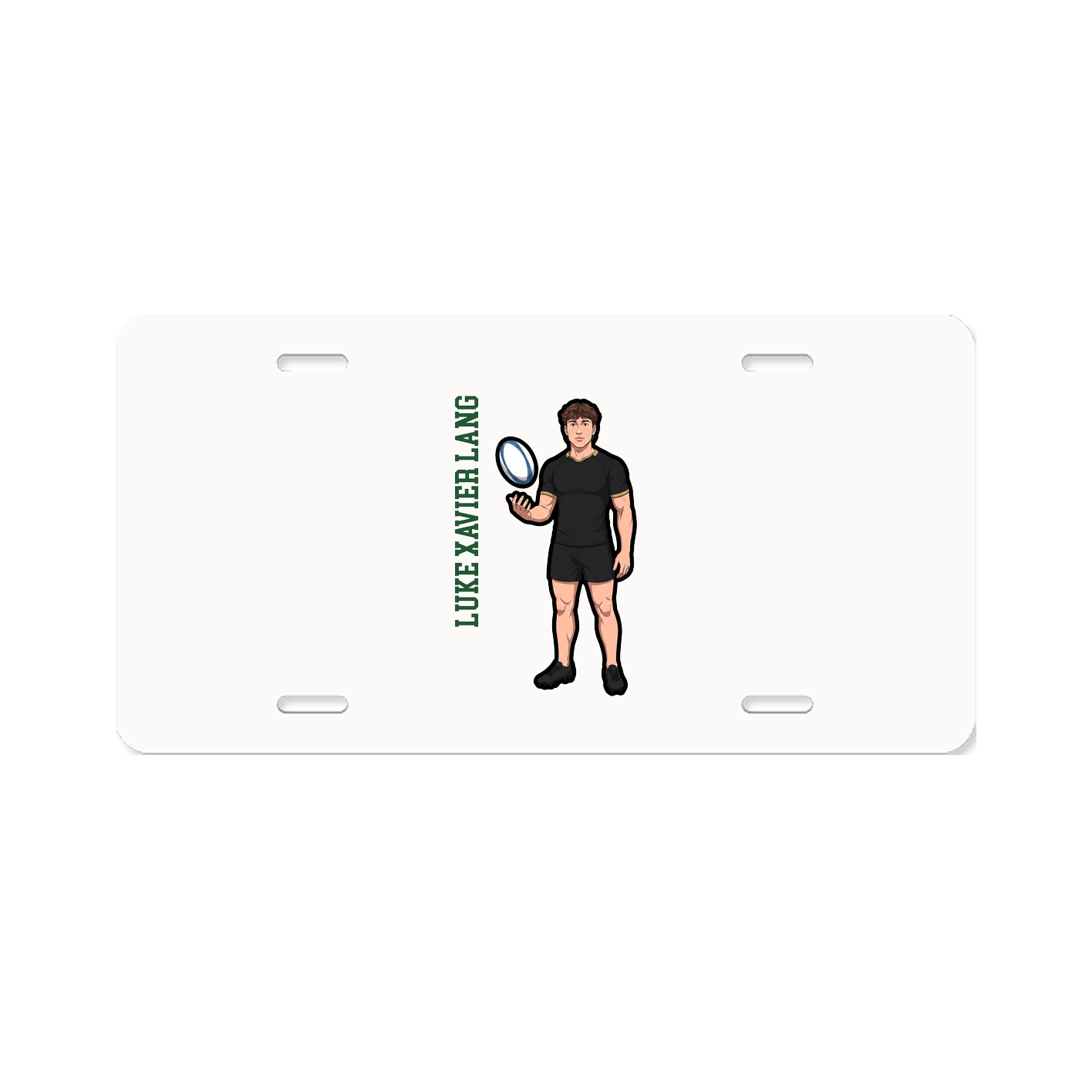 License Plate — Name Vertical in Classic