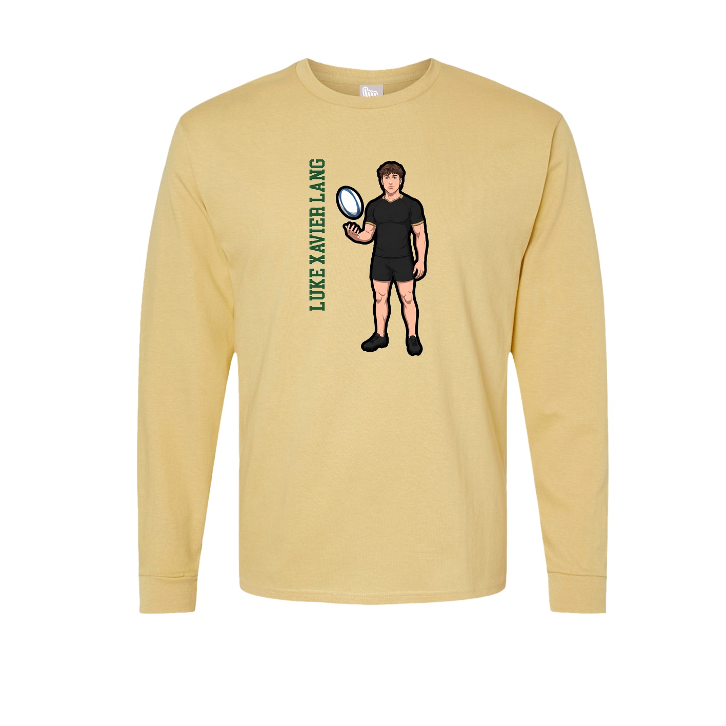 Long Sleeve Tee — Name Vertical in Vegas Gold