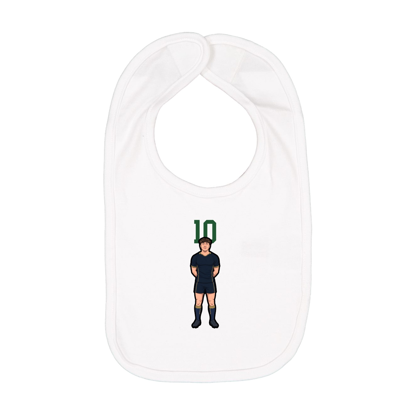 Infant Bib — Number Top in White