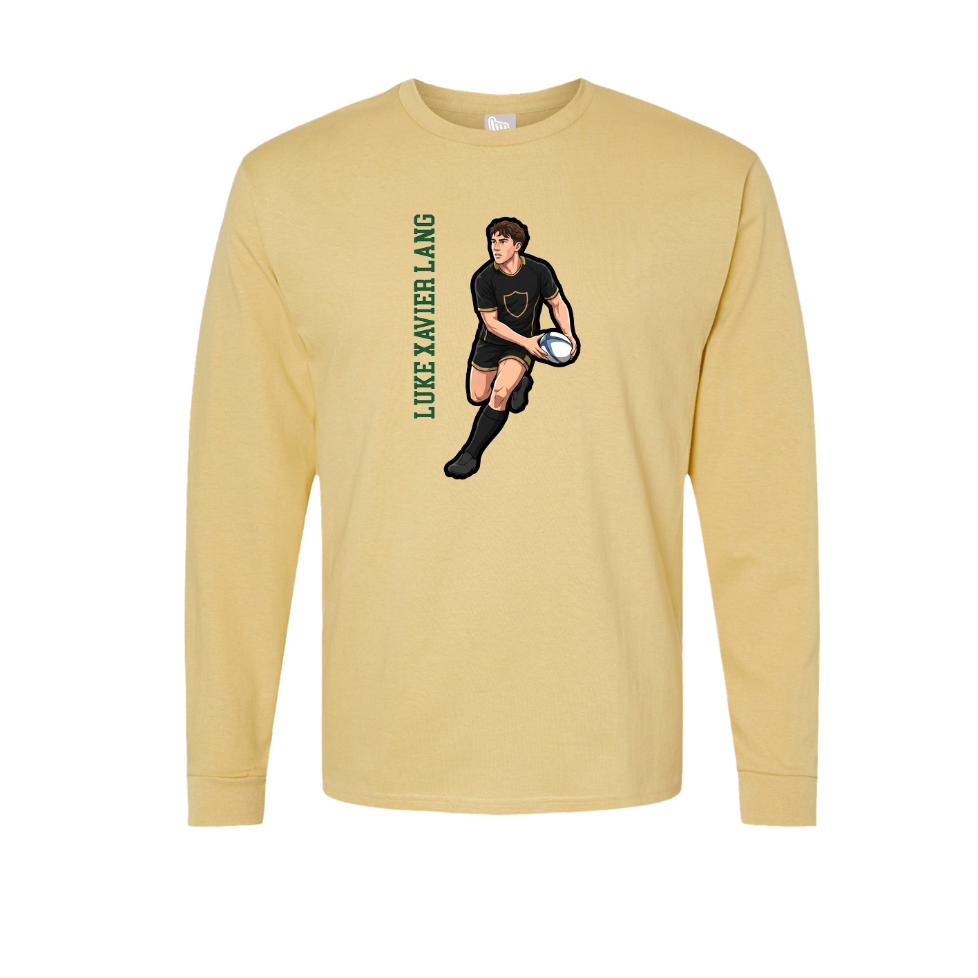 Long Sleeve Tee — Name Vertical in Vegas Gold