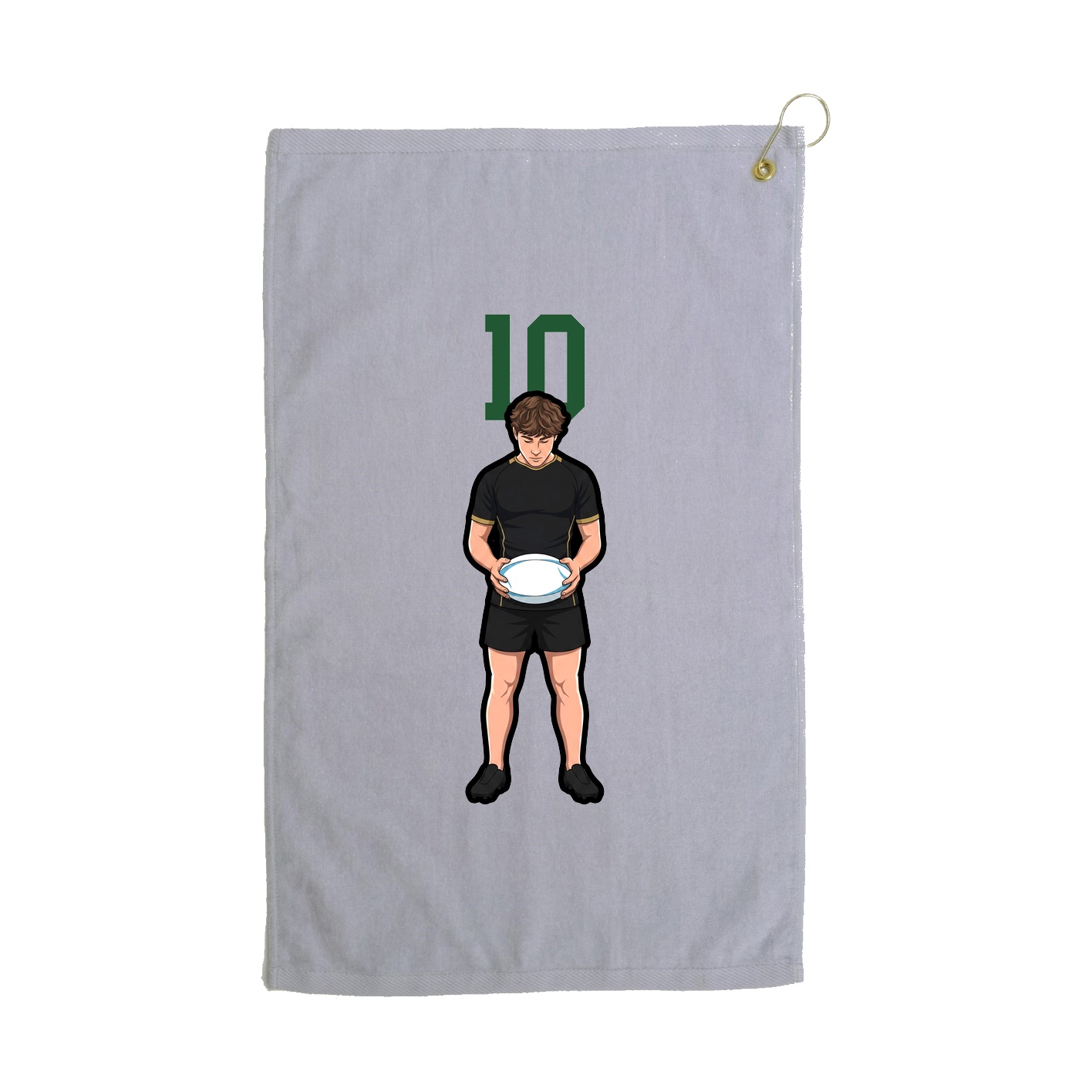 Golf Towel — Number Top in Grey