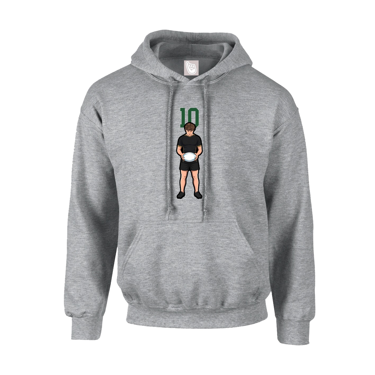 Youth Hoodie — Number Top in Grey