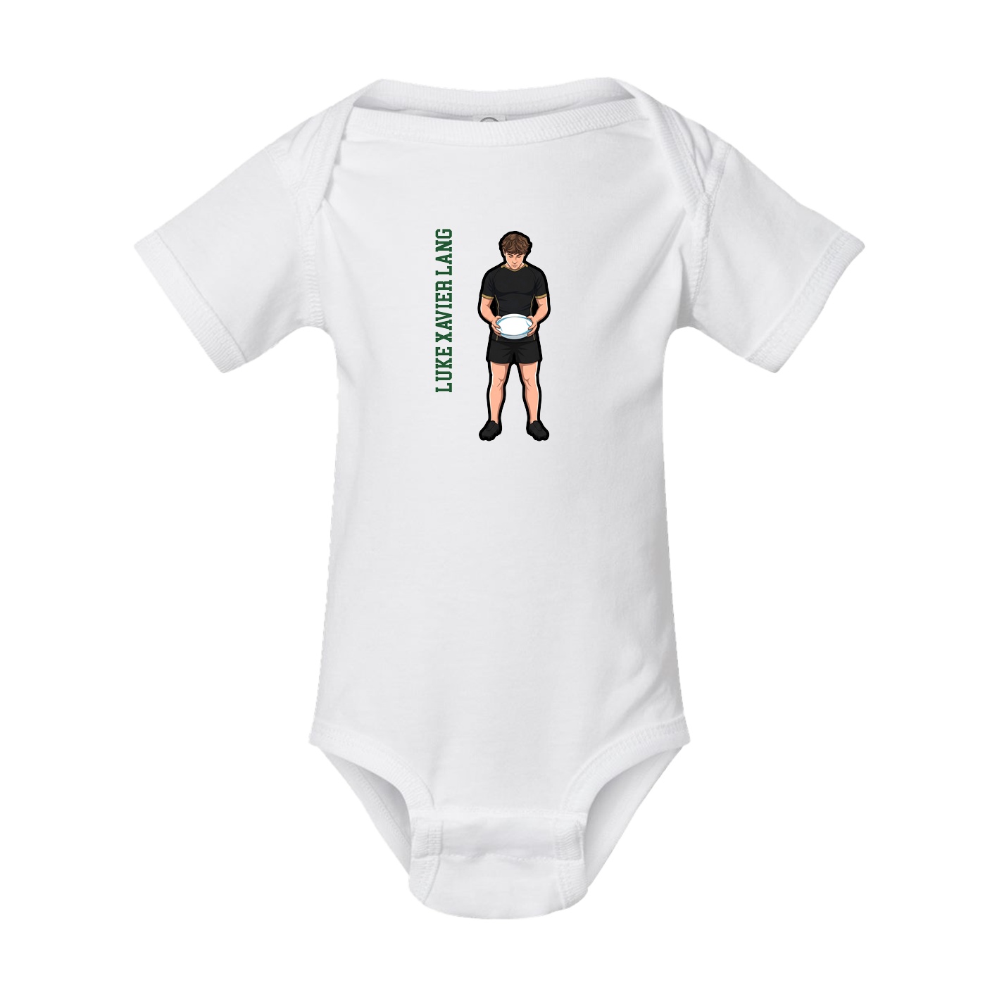 Baby Onesie — Name Vertical in White