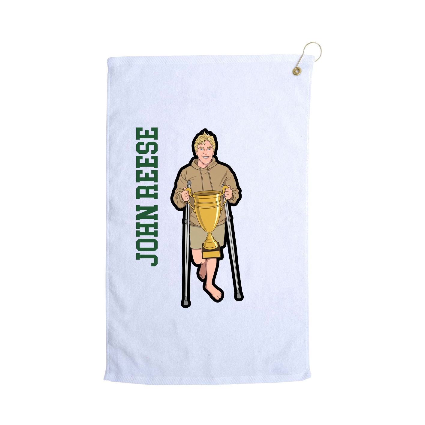 Golf Towel — Name Vertical in White