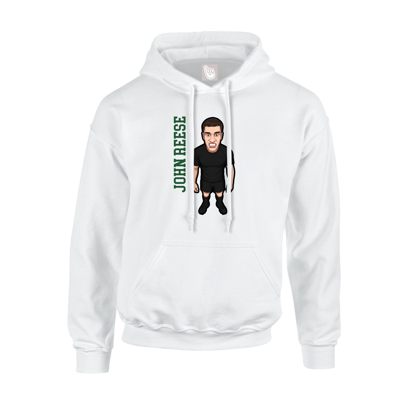 Youth Hoodie — Name Vertical in White
