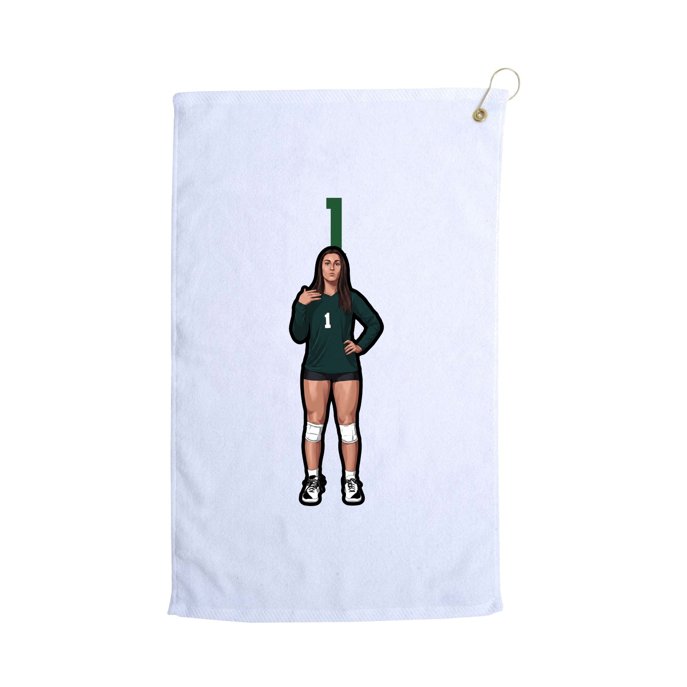 Golf Towel — Number Top in White