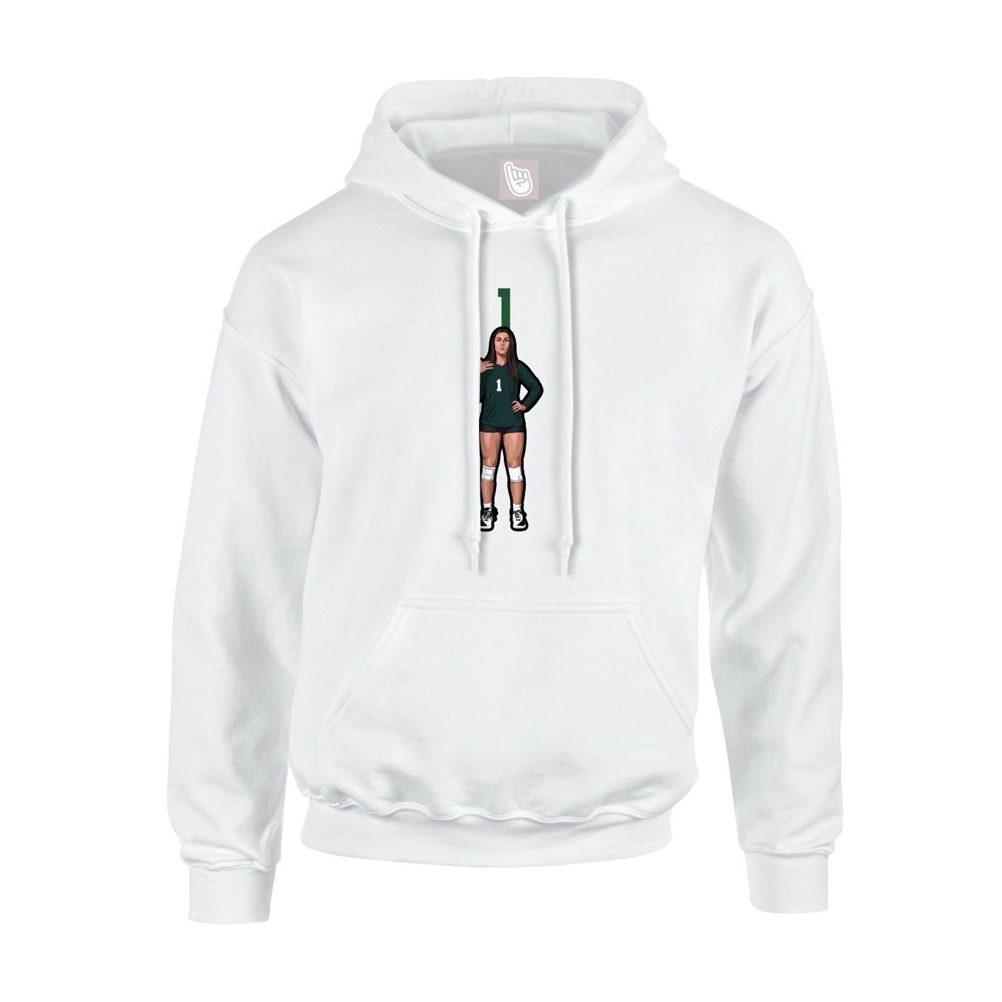 Hoodie — Number Top in White