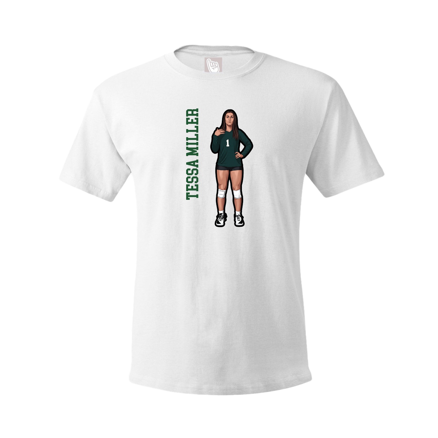 Youth Tee — Name Vertical in White