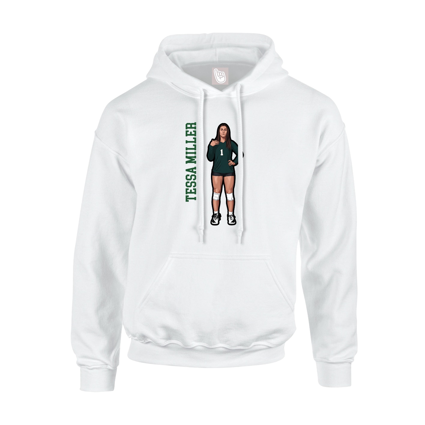 Hoodie — Name Vertical in White