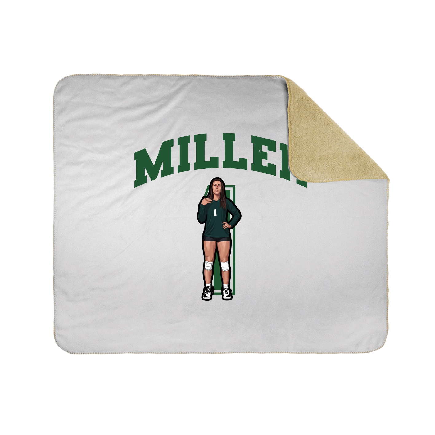 Throw Blanket — Number in White