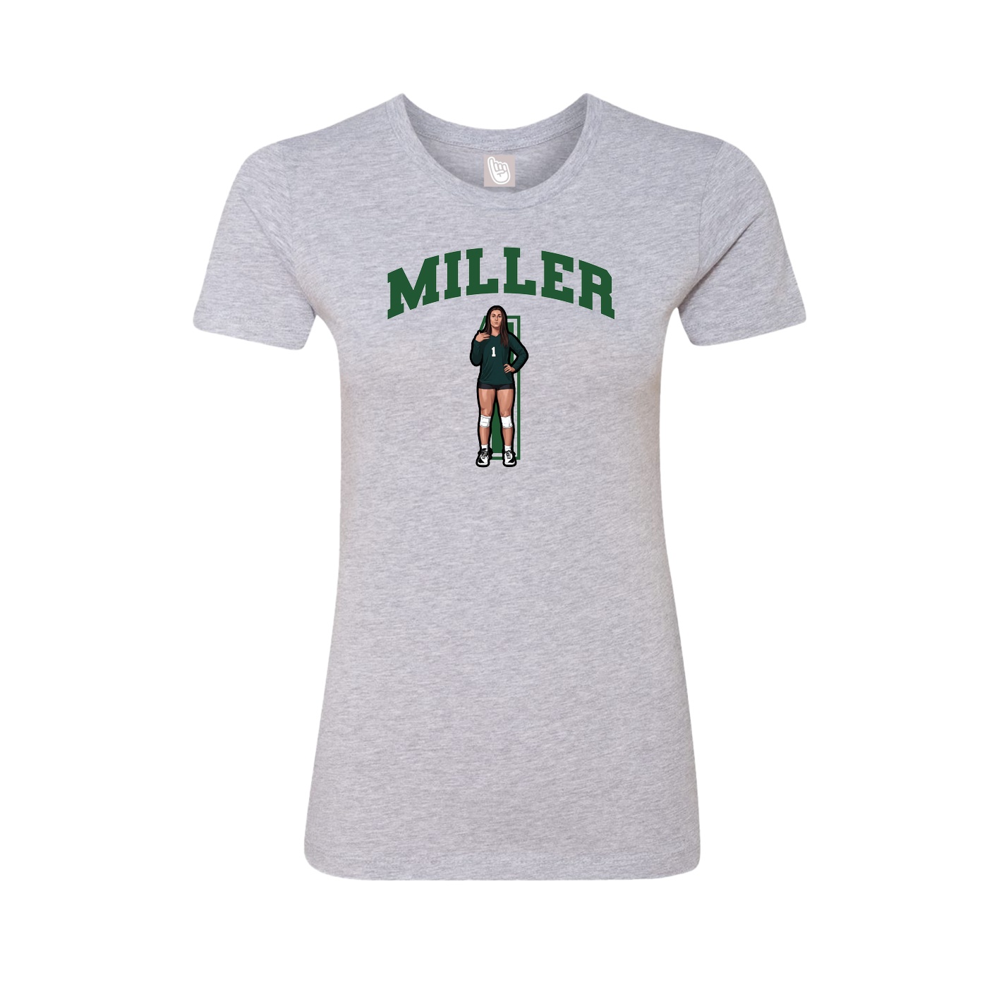 Fitted Women's Tee — Number in Grey