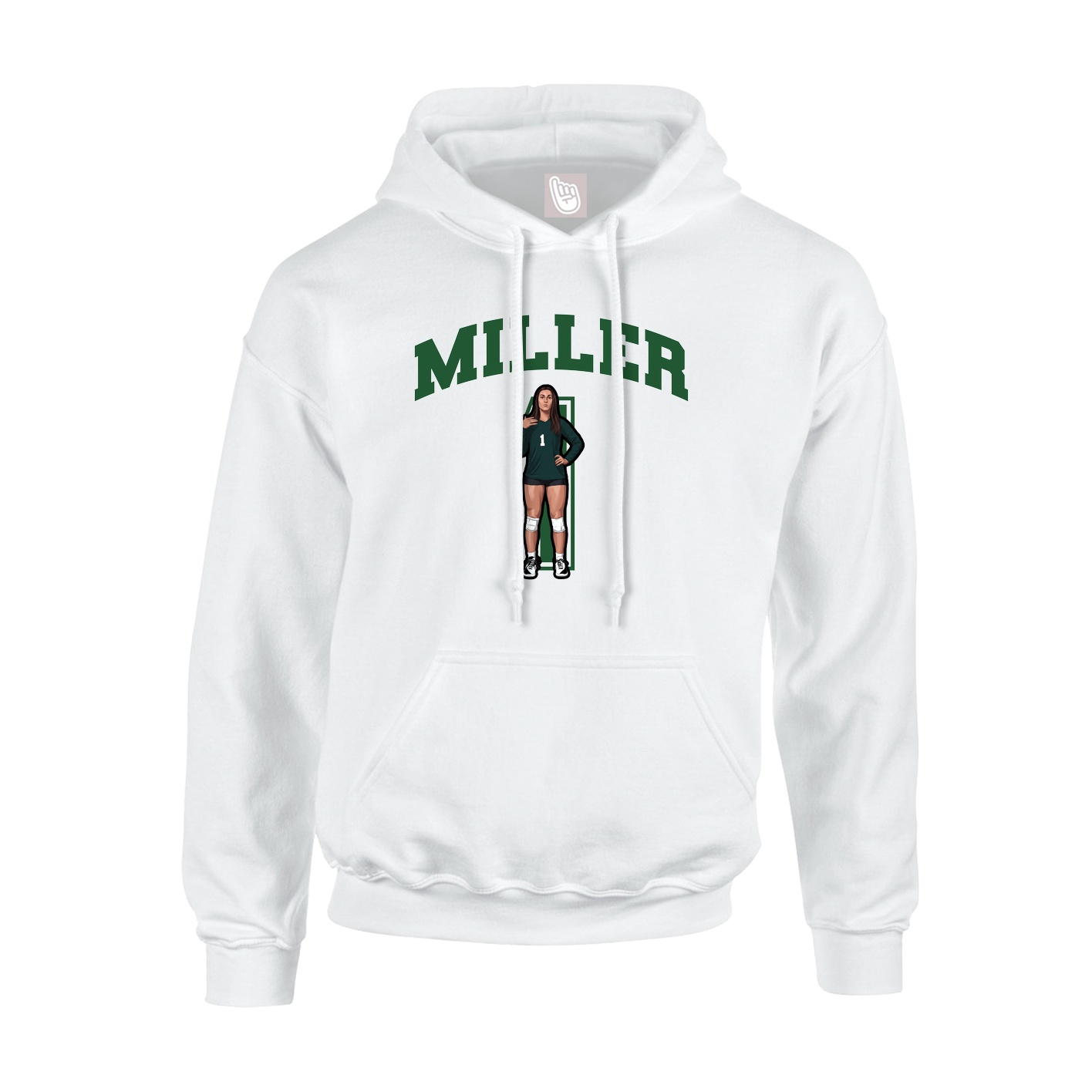 Youth Hoodie — Number in White