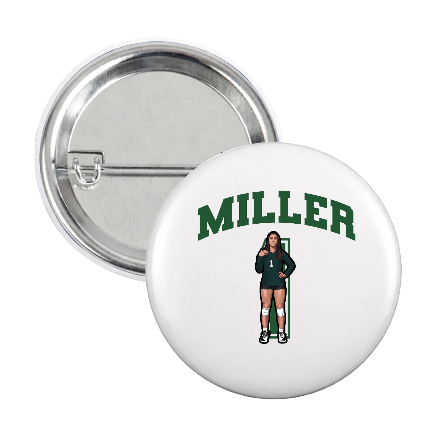 Game Day Button — Number in White