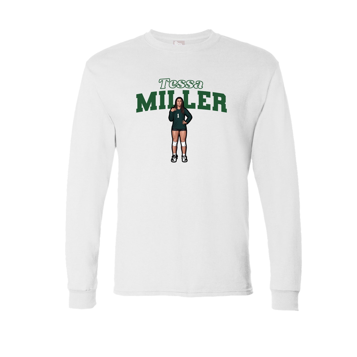 Long Sleeve Tee — Name Arch in White