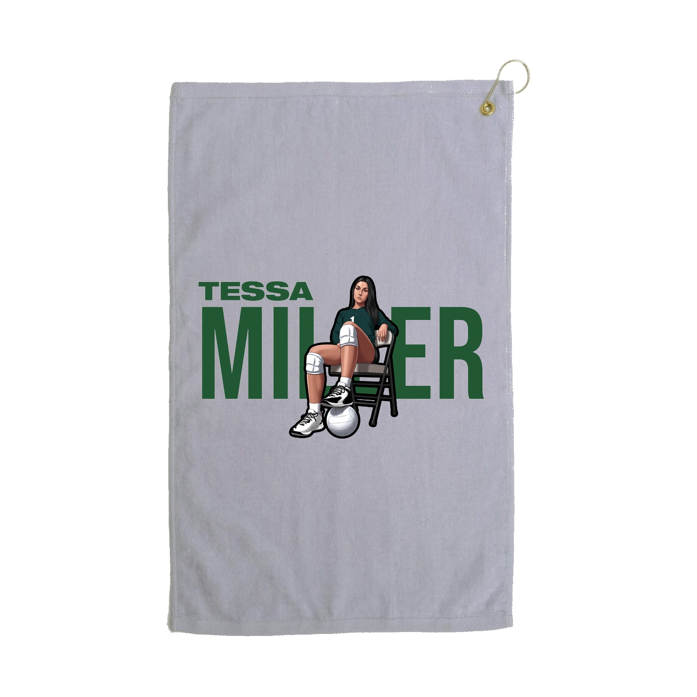 Golf Towel — Player Name in Grey