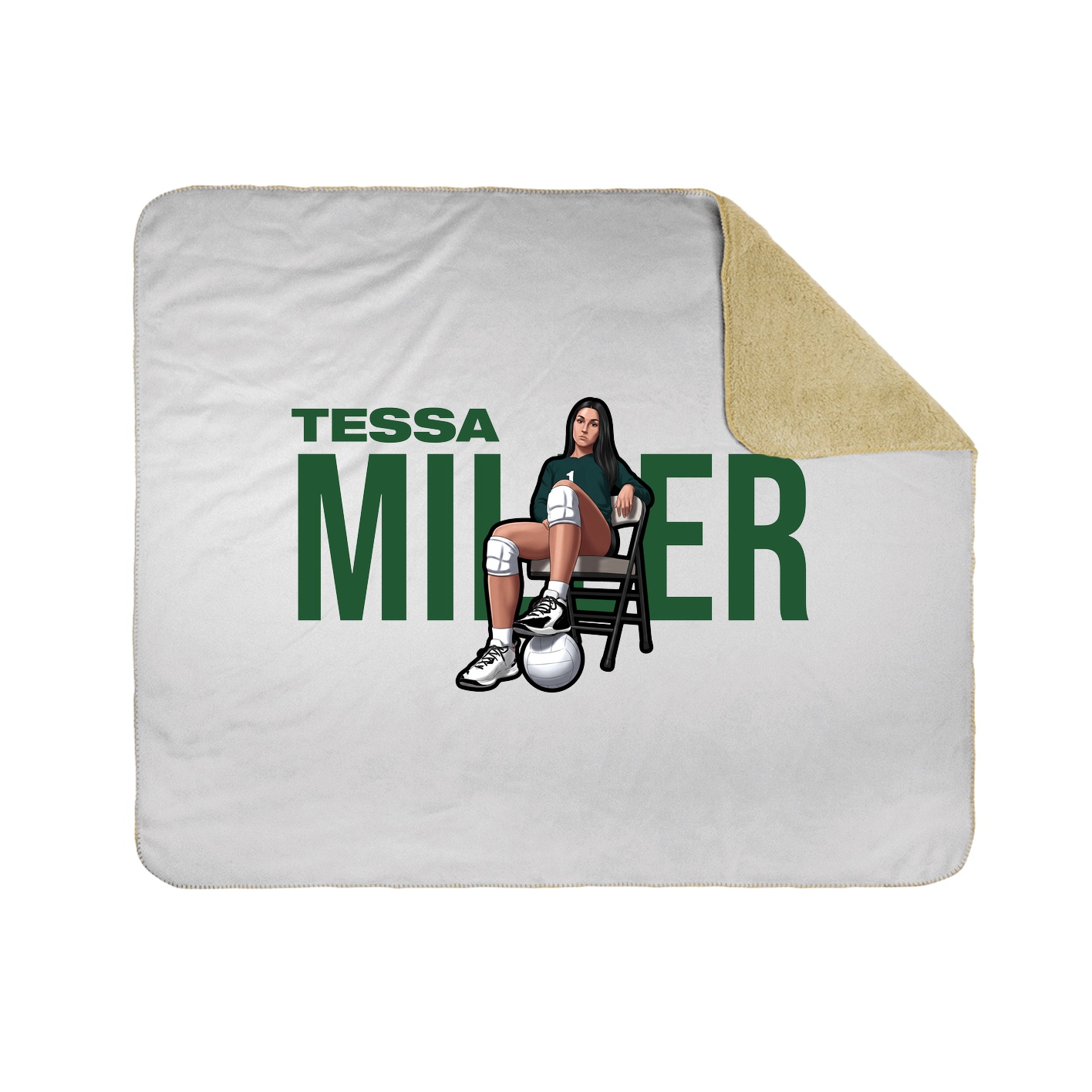 Throw Blanket — Player Name in White